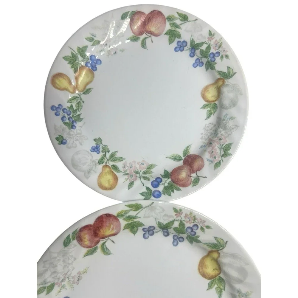3 Piece Corning Corelle Chutney Fruit Swirl Rim 1‎ Dinner, 1 Salad, 1 Saucer Set